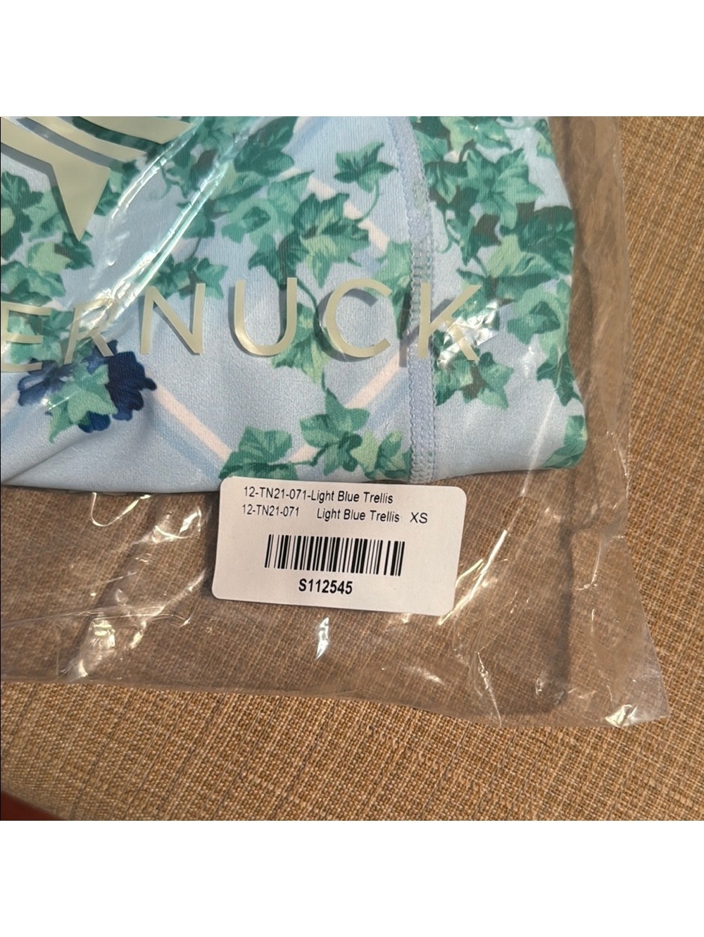 XS Tuckernuck Sport Light Blue English Ivy 7” Ava Bike Shorts - Picture 4 of 6